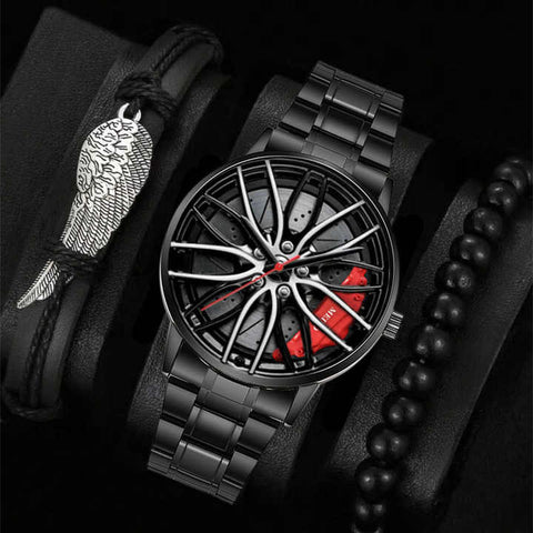 EliteRacer™ | Reloj de cuarzo deportivo de acero inoxidable estilo llanta de coche + Pulseras 🛒🔥🎁 |Envío GRATIS - 40% DE DESCUENTO|