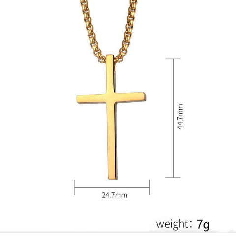 GoldEdge™ | Collar Cadena Laminada En Oro De 18K Con Cruz, De Acero Inoxidable Con Baño De Oro De 18K 🛒🔥🎁 |Envío GRATIS - 40% DE DESCUENTO|