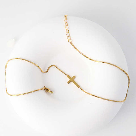 DivineCross™ | Collar Con Dije De Cruz Para Mujer, Chapado En Oro De 18 K, Acero Inoxidable Con Oro Laminado 🛒🔥🎁 |Envío GRATIS - 40% DE DESCUENTO|