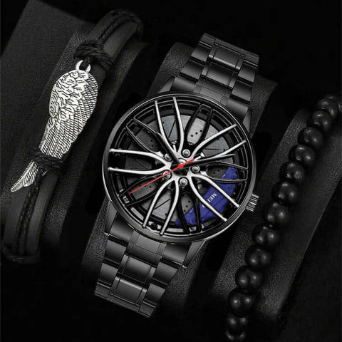 EliteRacer™ | Reloj de cuarzo deportivo de acero inoxidable estilo llanta de coche + Pulseras 🛒🔥🎁 |Envío GRATIS - 40% DE DESCUENTO|