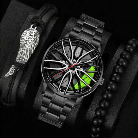 EliteRacer™ | Reloj de cuarzo deportivo de acero inoxidable estilo llanta de coche + Pulseras 🛒🔥🎁 |Envío GRATIS - 40% DE DESCUENTO|