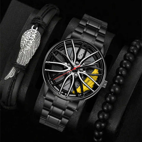 EliteRacer™ | Reloj de cuarzo deportivo de acero inoxidable estilo llanta de coche + Pulseras 🛒🔥🎁 |Envío GRATIS - 40% DE DESCUENTO|