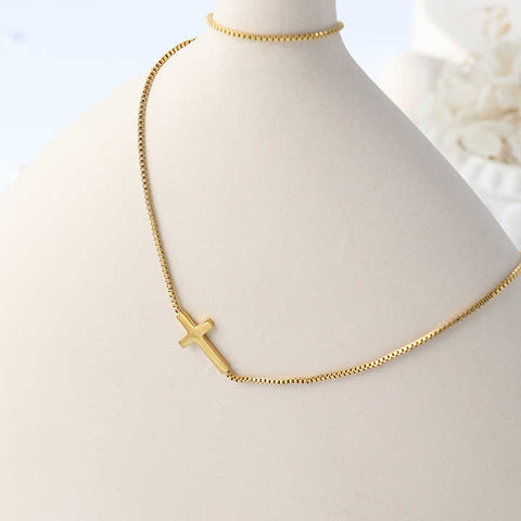 DivineCross™ | Collar Con Dije De Cruz Para Mujer, Chapado En Oro De 18 K, Acero Inoxidable Con Oro Laminado 🛒🔥🎁 |Envío GRATIS - 40% DE DESCUENTO|