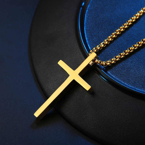 GoldEdge™ | Collar Cadena Laminada En Oro De 18K Con Cruz, De Acero Inoxidable Con Baño De Oro De 18K 🛒🔥🎁 |Envío GRATIS - 40% DE DESCUENTO|