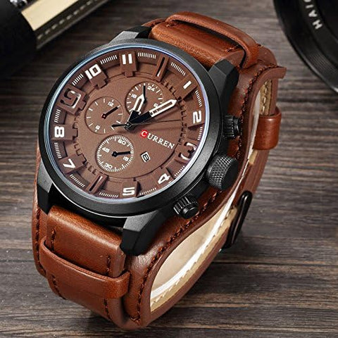 EDGE™ | Reloj De Cuarzo Japonés De Cuero Para Hombre, Calendario Completo 🛒🔥🎁 |Envío GRATIS - 40% DE DESCUENTO|