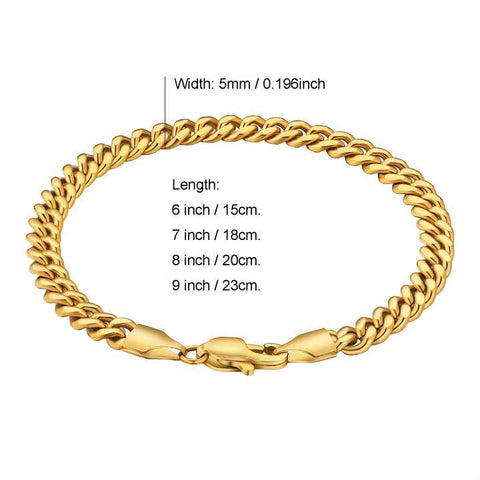 CubaGold™ | Pulsera Esclava De Eslabones Cubanos de Miami De 5 Mm, Laminada En Oro 18K Chapada En Oro Real De 18 Quilates🛒🔥🎁 |Envío GRATIS - 40% DE DESCUENTO|