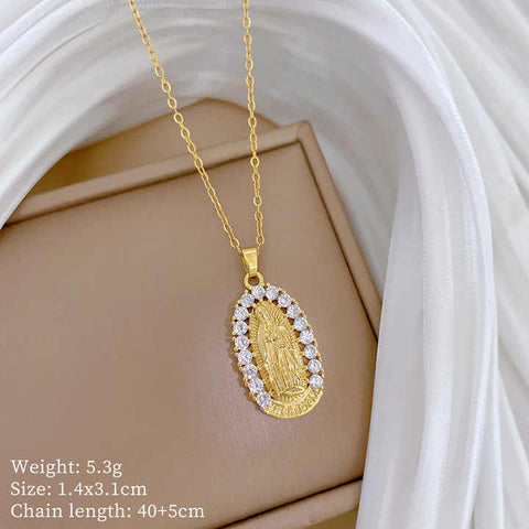 GraceLink™ | Collar Con Dije De La Virgen Laminado En Oro 🛒🔥🎁 |Envío GRATIS - 40% DE DESCUENTO|