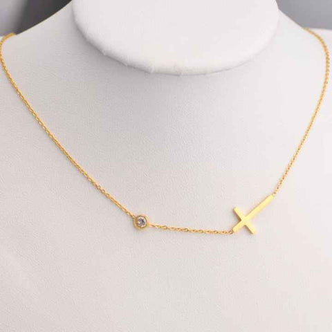 GildLoop™ | Collar Gargantilla + Pulsera Con Cruz Oro Laminado 18K De Acero Inoxidable Chapada En Oro De 18K Para Mujer Con Cruz Pequeña 🛒🔥🎁 |Envío GRATIS - 40% DE DESCUENTO|