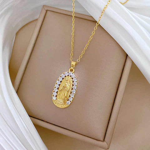 GraceLink™ | Collar Con Dije De La Virgen Laminado En Oro 🛒🔥🎁 |Envío GRATIS - 40% DE DESCUENTO|