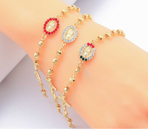 DivineBracelet™ | Pulsera De Oro Laminado de 14K Con Dije De La Virgen Maria Y Crucifijo de Jesus 🛒🔥🎁 |Envío GRATIS - 40% DE DESCUENTO|