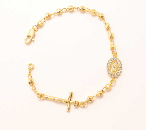 DivineBracelet™ | Pulsera De Oro Laminado de 14K Con Dije De La Virgen Maria Y Crucifijo de Jesus 🛒🔥🎁 |Envío GRATIS - 40% DE DESCUENTO|